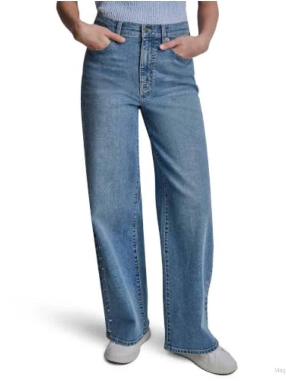 High Rise Modern Wide Leg Jeans Cotton Stretch Comfort